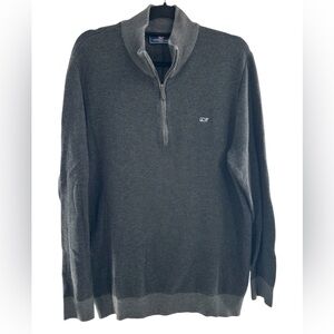 Vineyard Vines Gray Hamilton 1/2 Zip Long Sleeve Pullover Sweater
